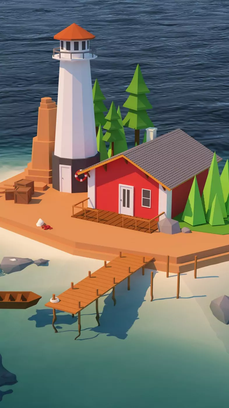 3d small island wallpaper