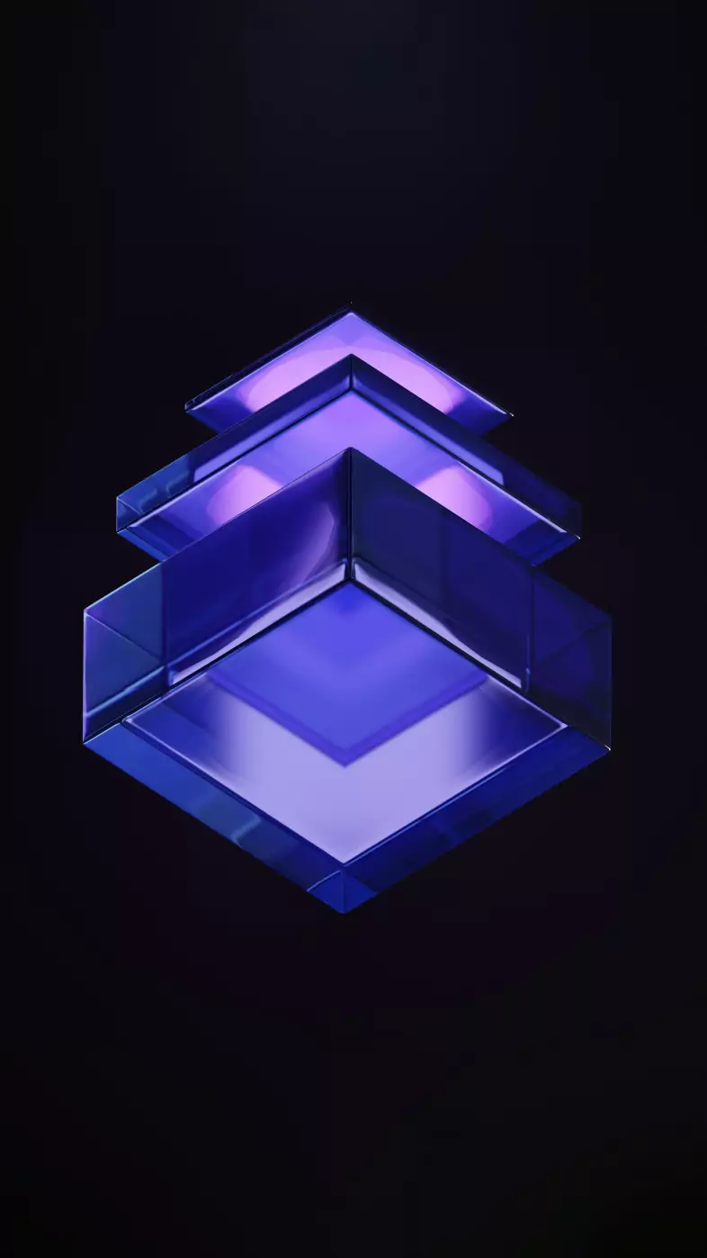 A purple 3d cube black wallpaper
