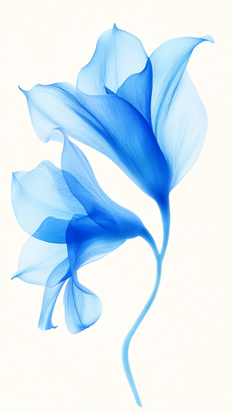 Abstract blue flower petals wallpaper