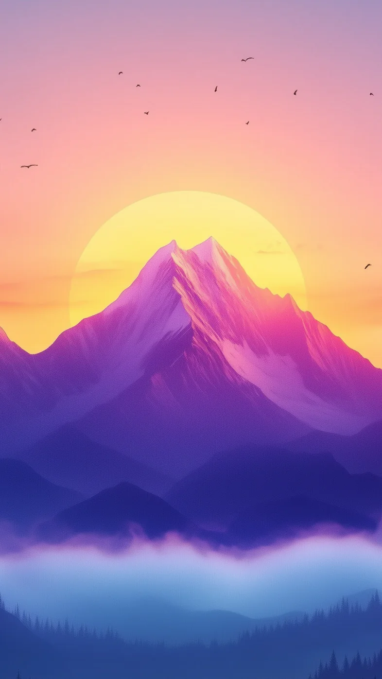 Abstract mountain landscape wallpaper