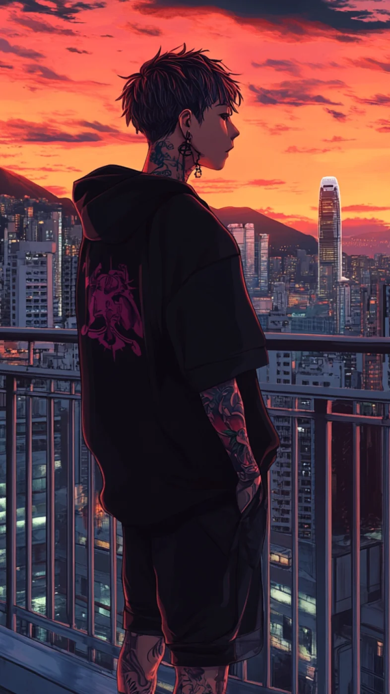 Alone anime boy wallpaper