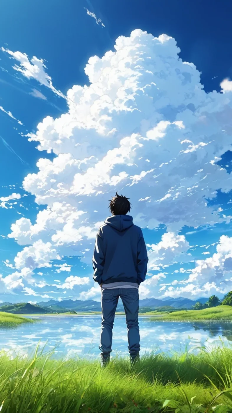 Alone anime boy wallpaper