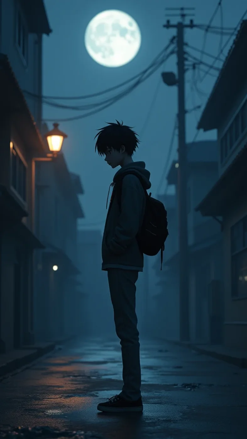 Alone anime boy wallpaper