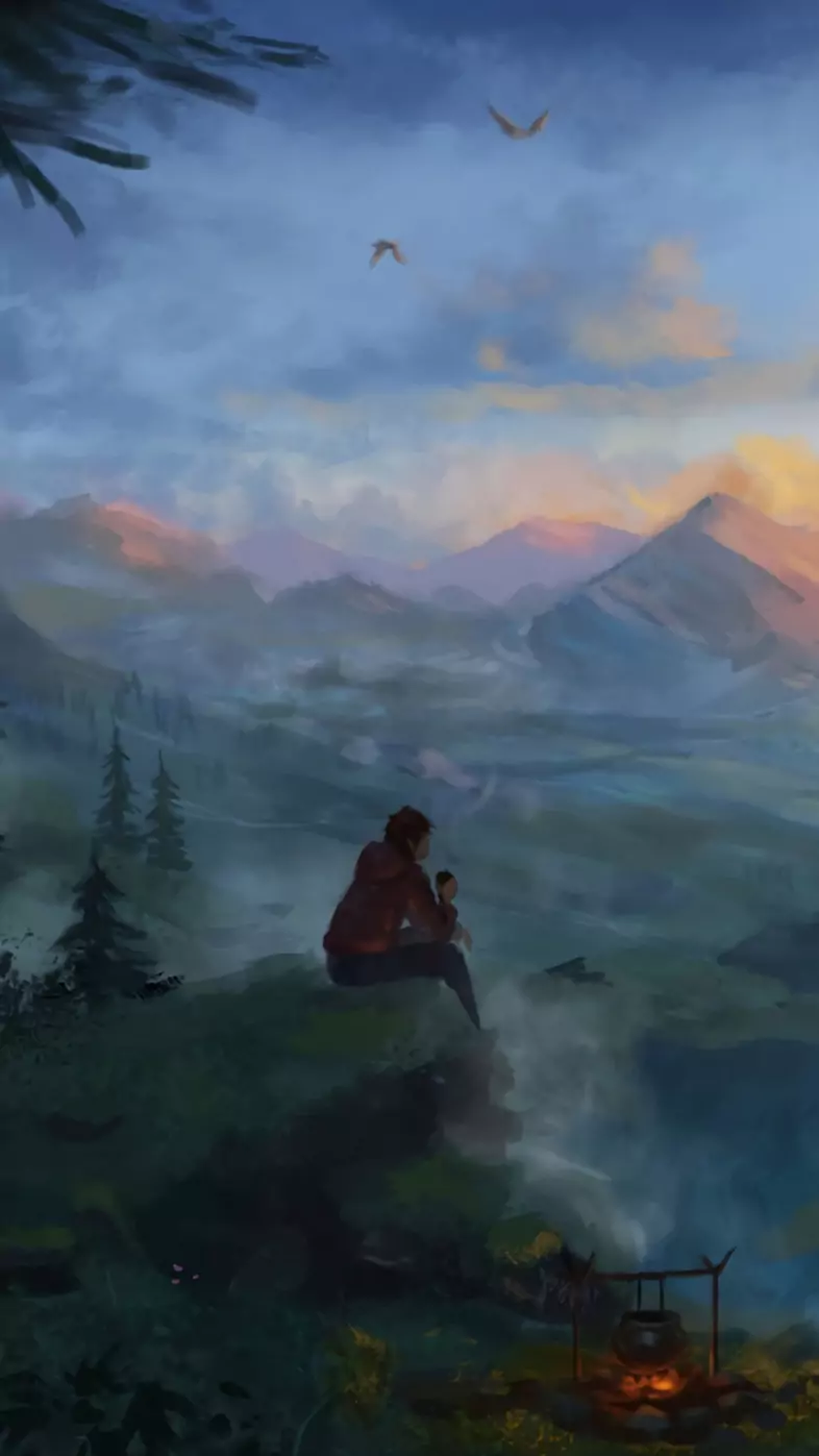 Alone boy art wallpaper