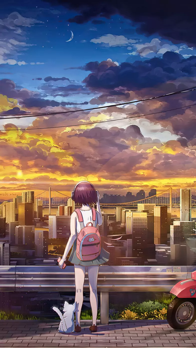Anime school girl wallpaper