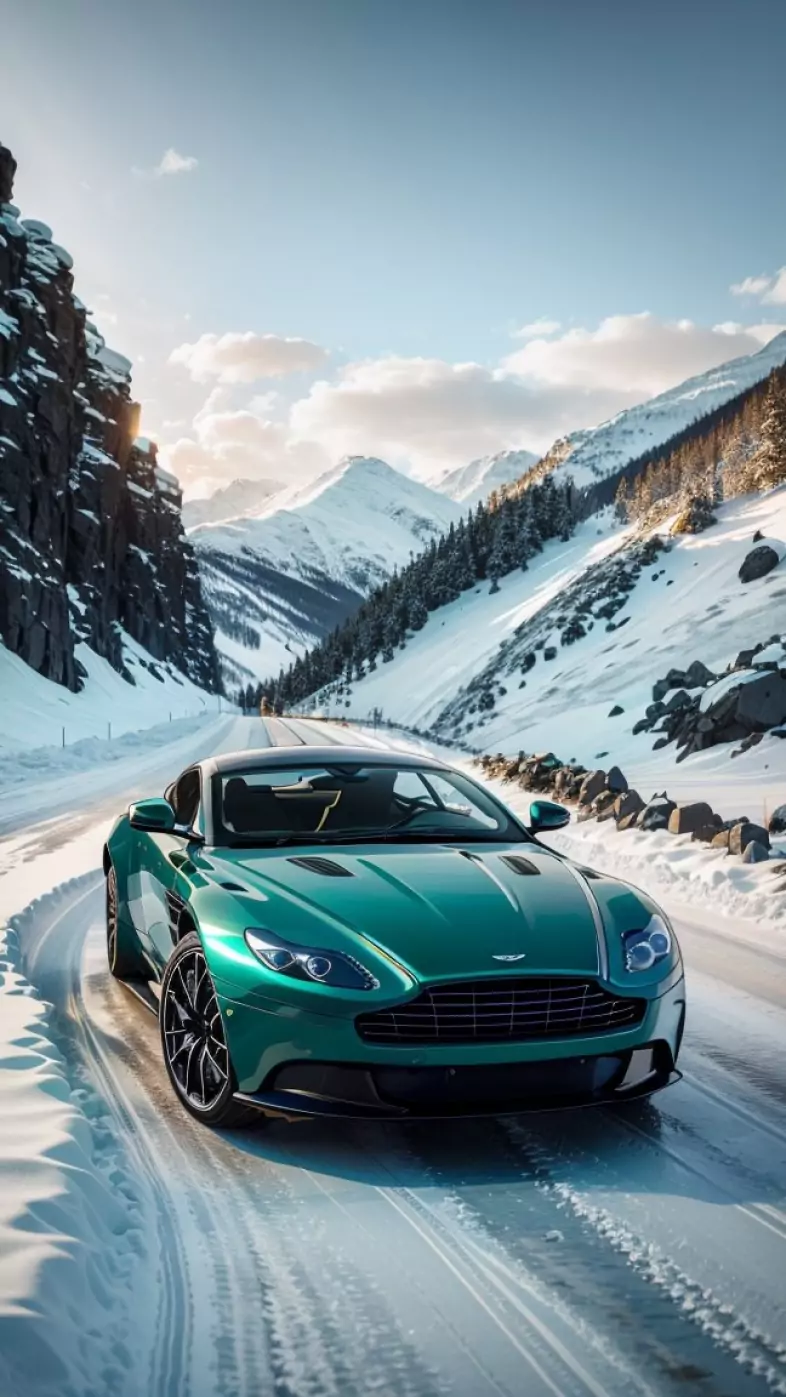 Aston Martin DB12 green car wallpaper