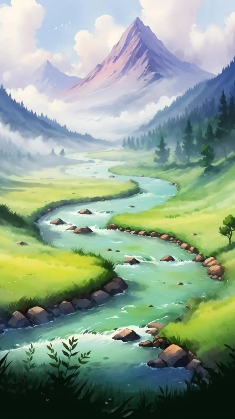 Beautiful nature painting wallpaper