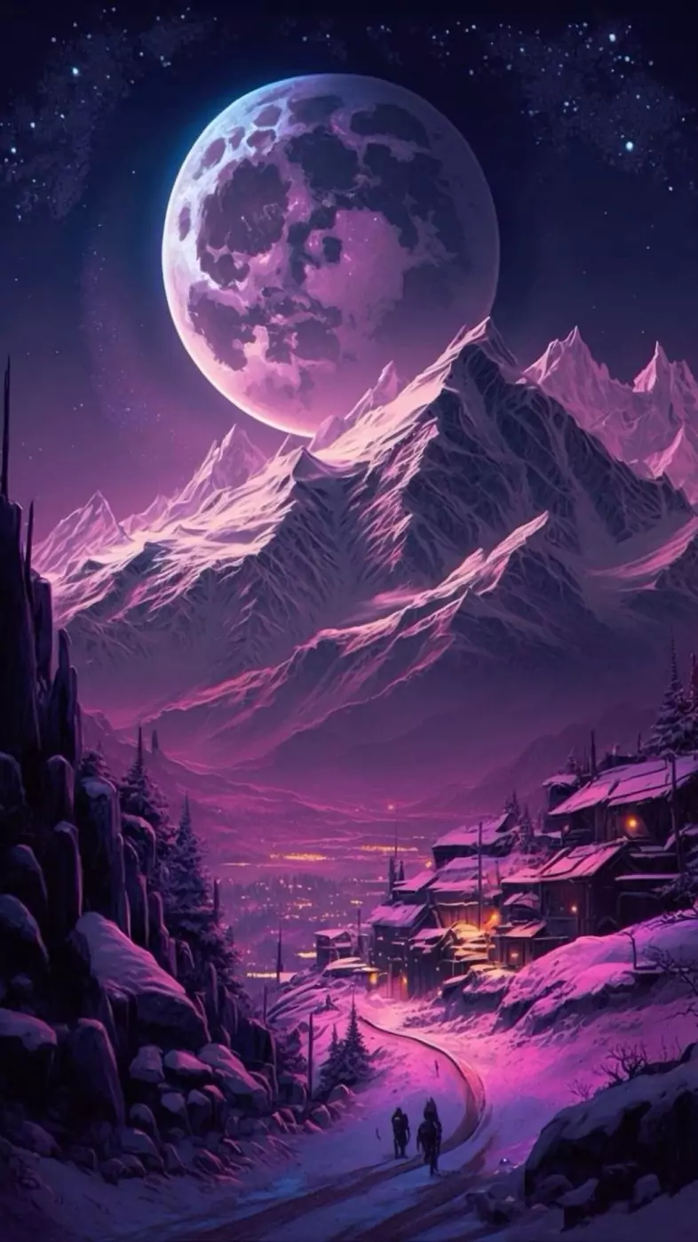 Beautiful pink mountains wallpaper