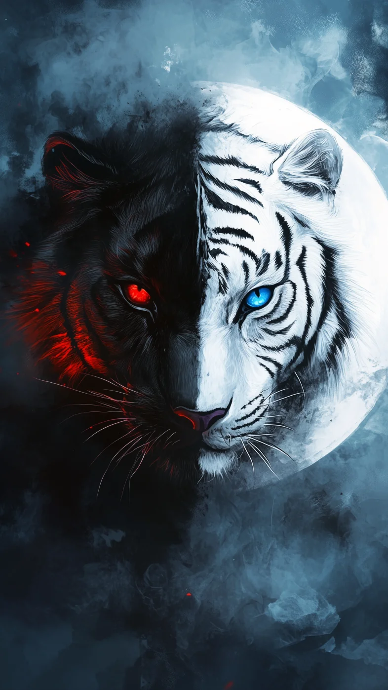 Black and white Tiger wallpaper