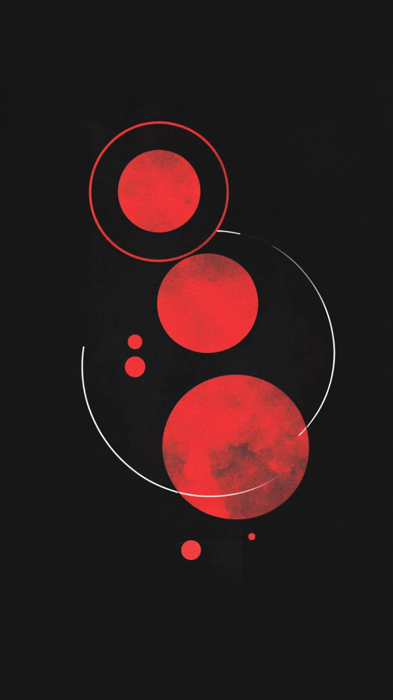 Black background with red circle minimalist wallpaper