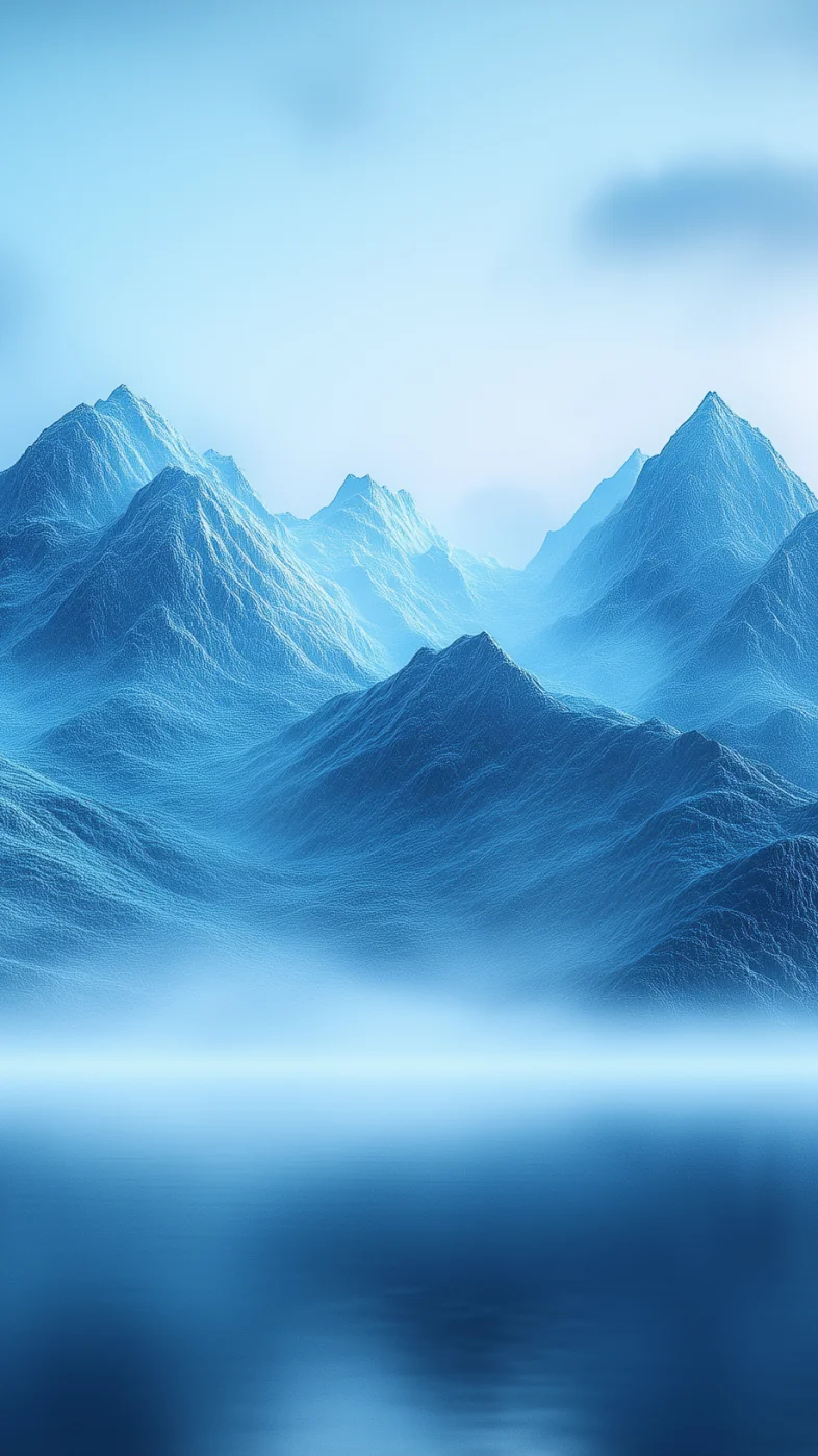 Blue mountainous landscape wallpaper