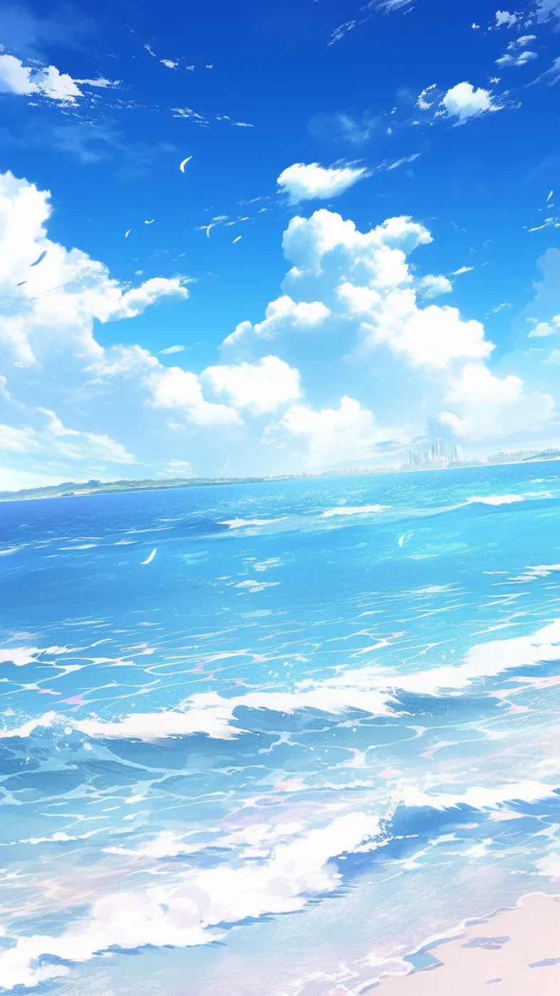 Blue sky white beach sea wallpaper