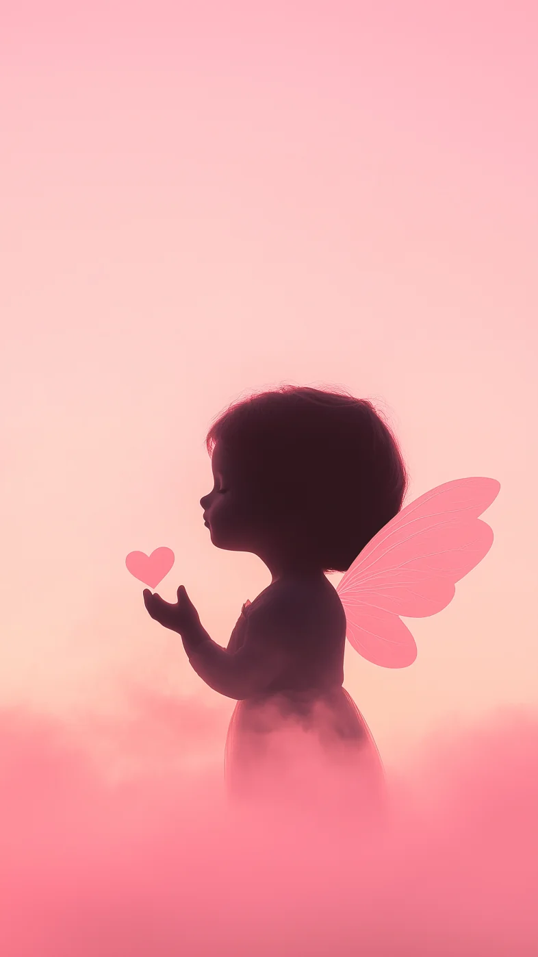 Cupid Silhouette Over Sampling wallpaper