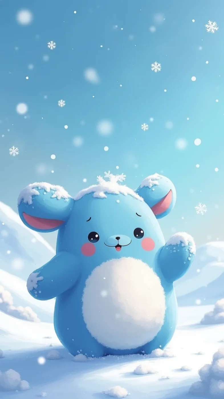 Cute blue cartoon  wallpaper