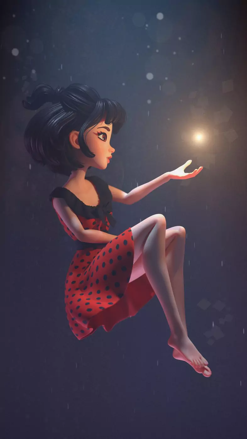 Digital girl art wallpaper