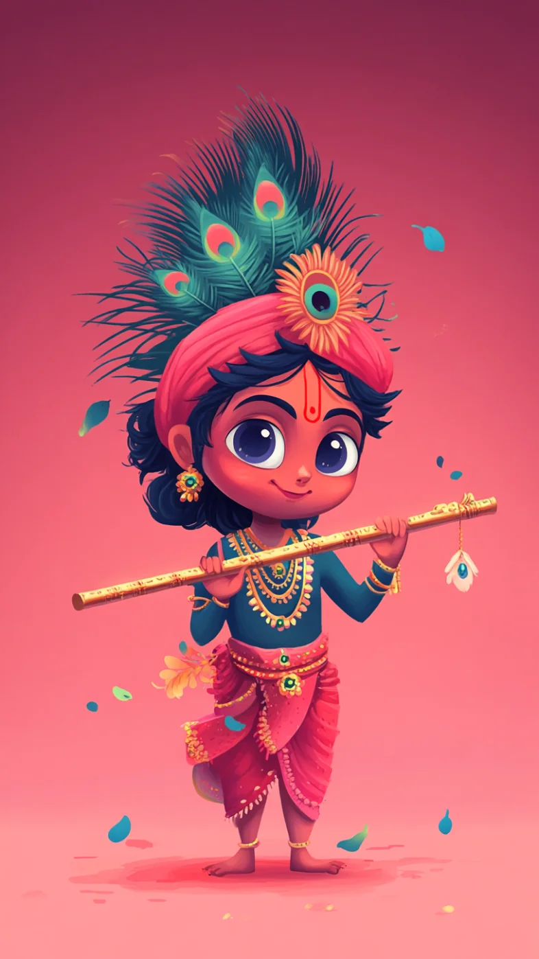 God Krishna cute wallpaper