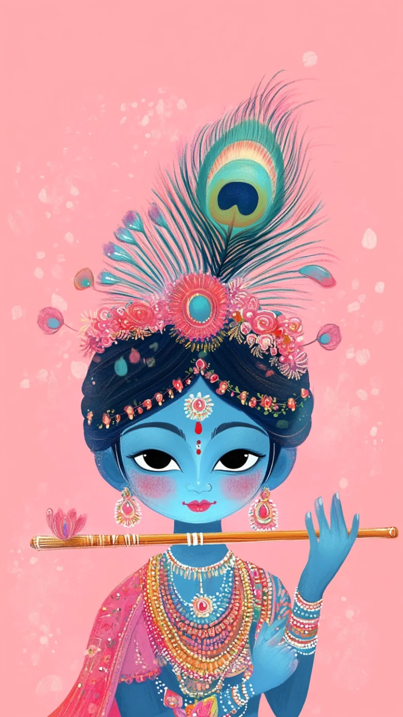 God Krishna cute wallpaper