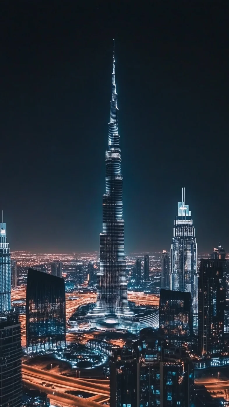 Image of Dubai at night wallpaper