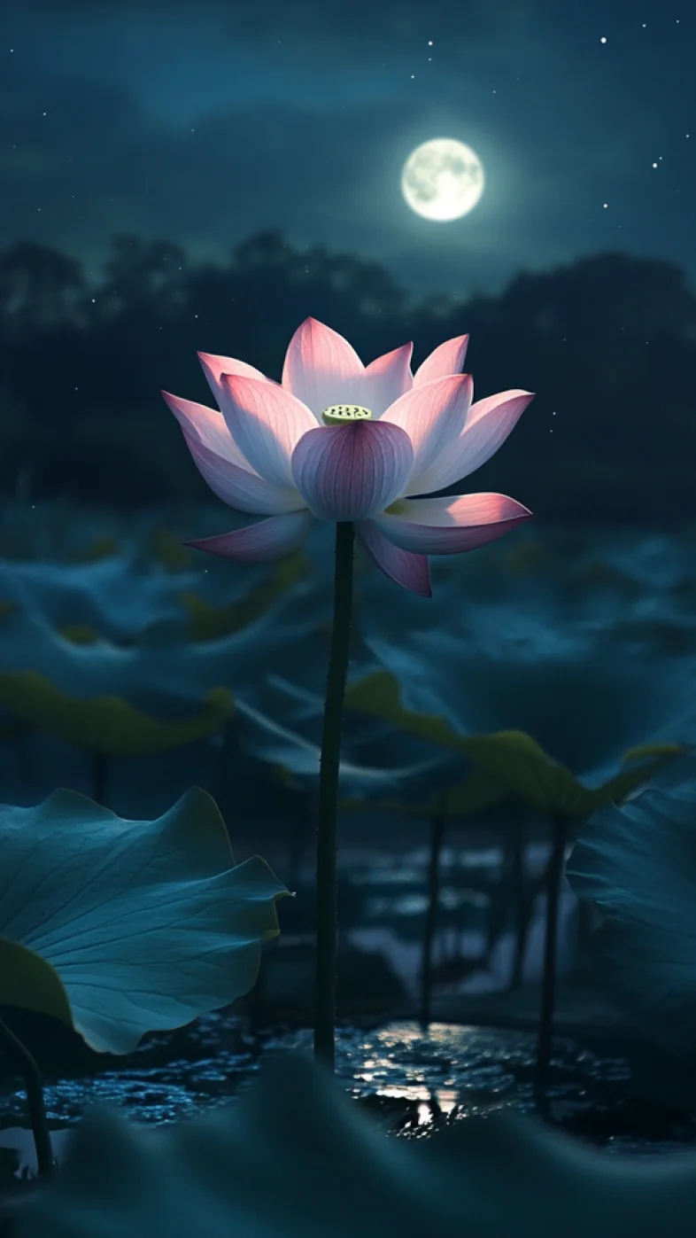 Lotus moonlight real pink wallpaper