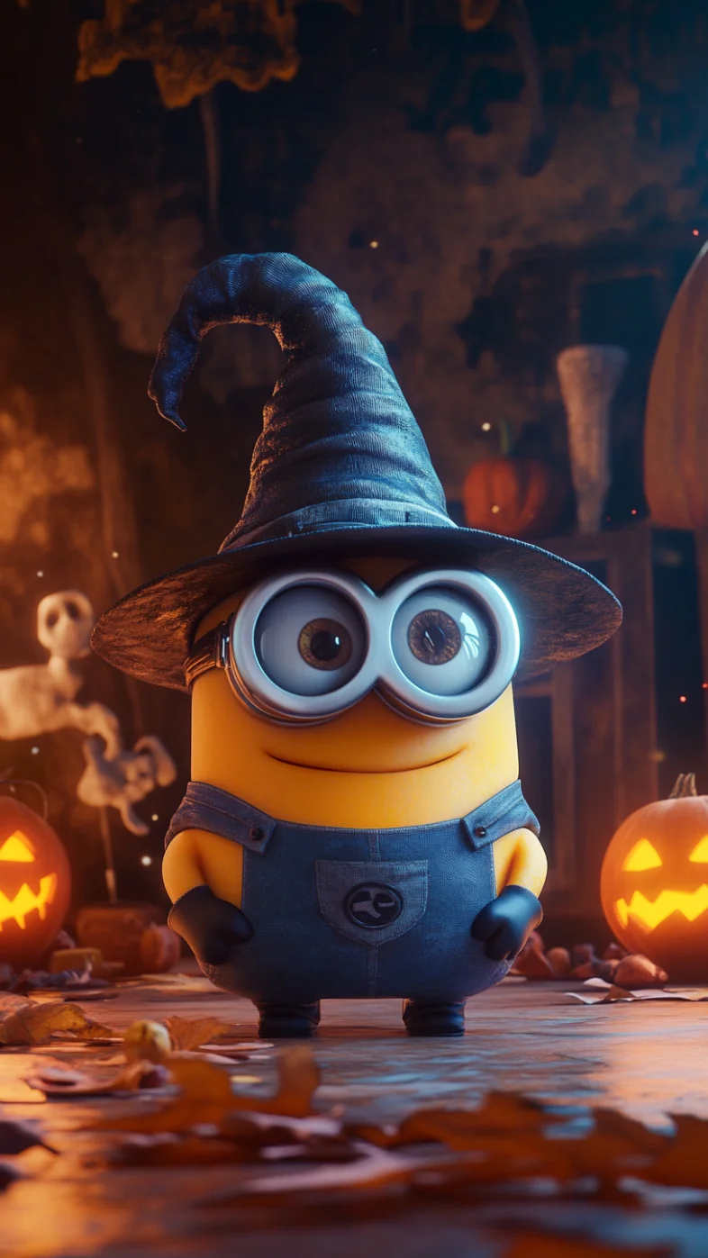 Minion in Halloween cartoon wallpaper