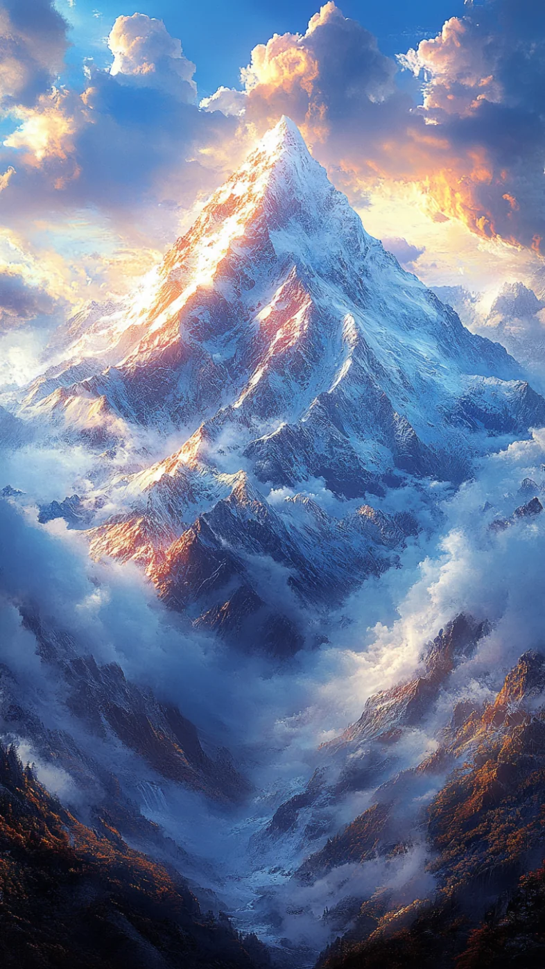 Mountain art wallpaper
