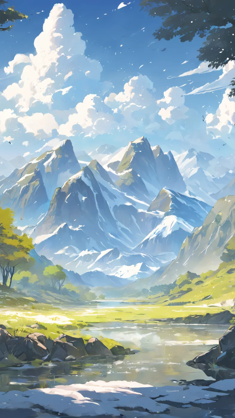 Mountain art wallpaper