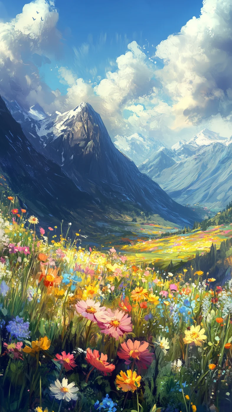 Mountain art wallpaper