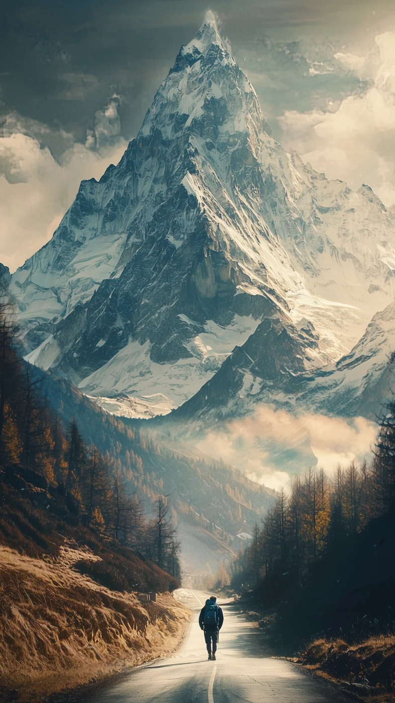 Mountain art wallpaper