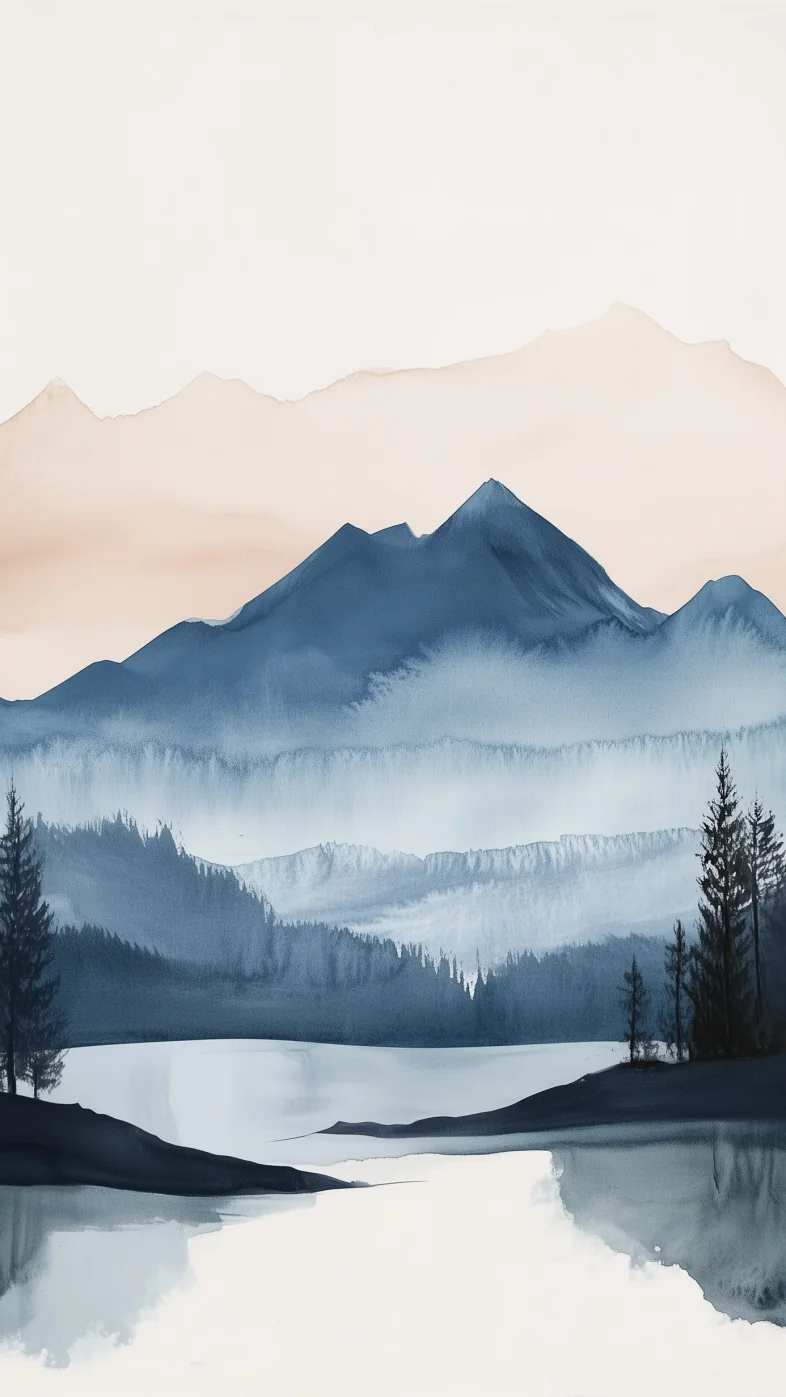 Mountain art wallpaper