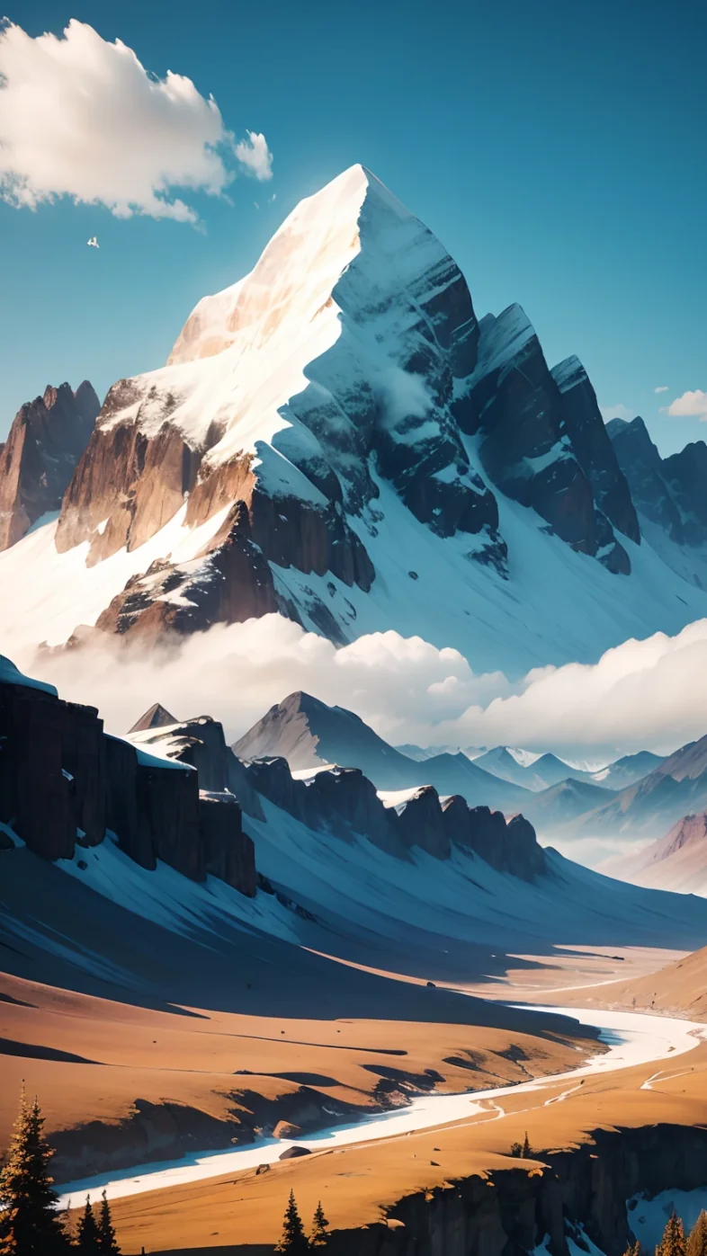 Mountain art wallpaper