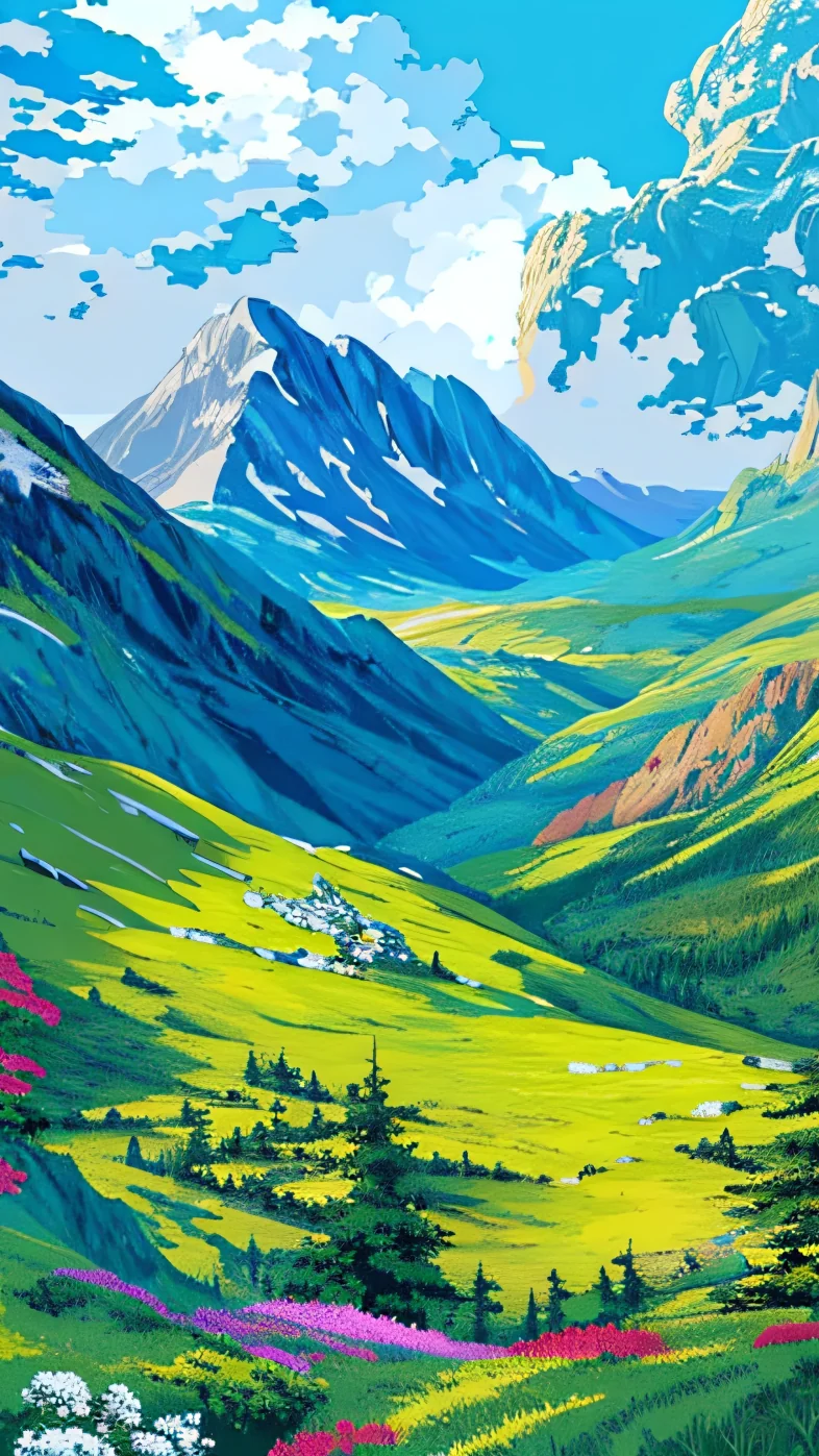 Mountain art wallpaper