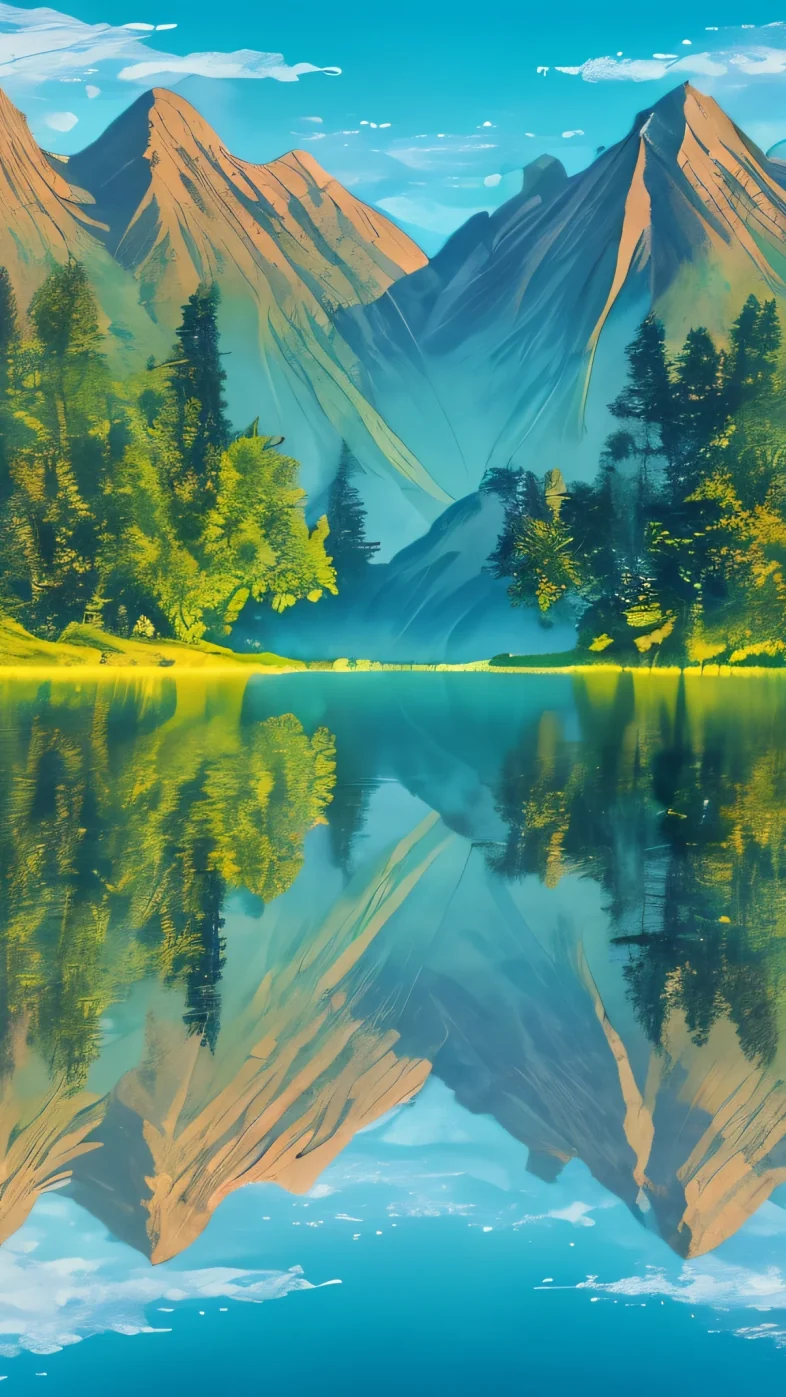 Mountain art wallpaper