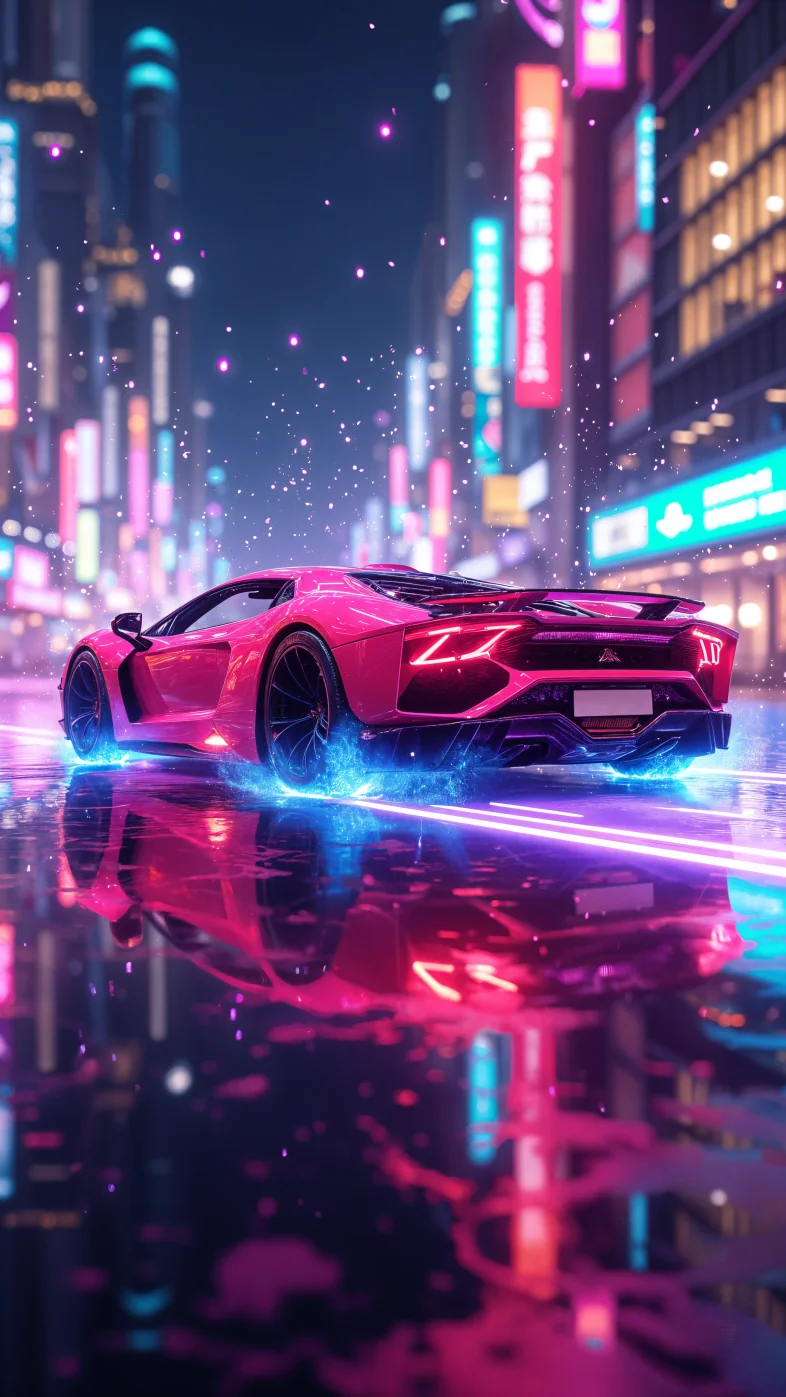 Neon Dream Futuristic Car wallpaper