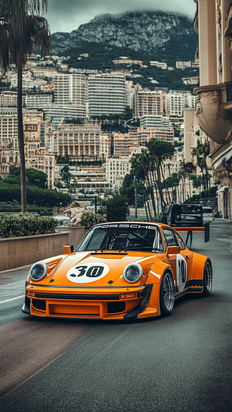 Orange Porsche 930 car wallpaper