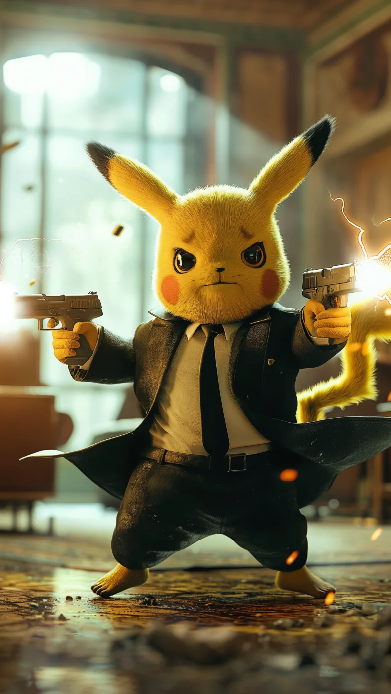 Pikachu Having A Gun fire wallpaper