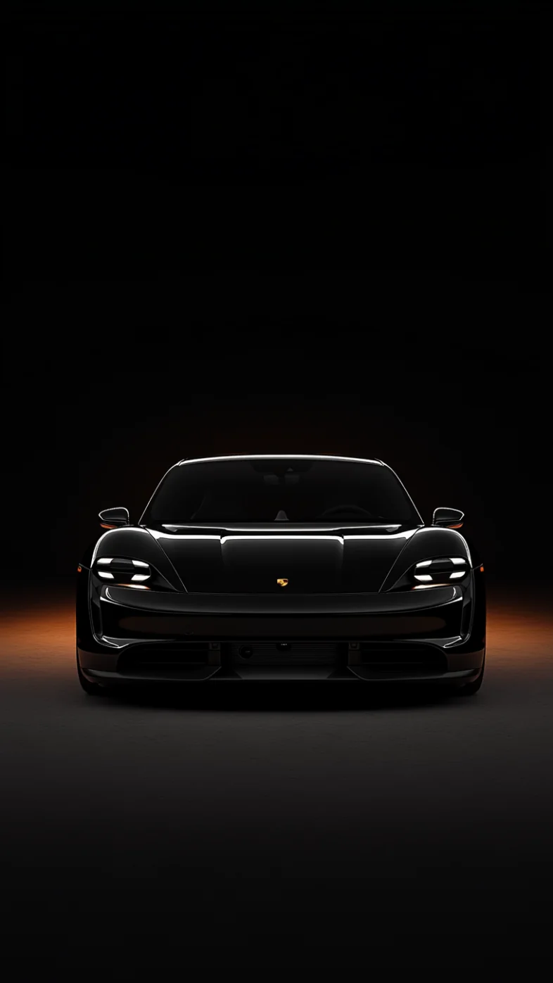 Porsche Taycan black car wallpaper