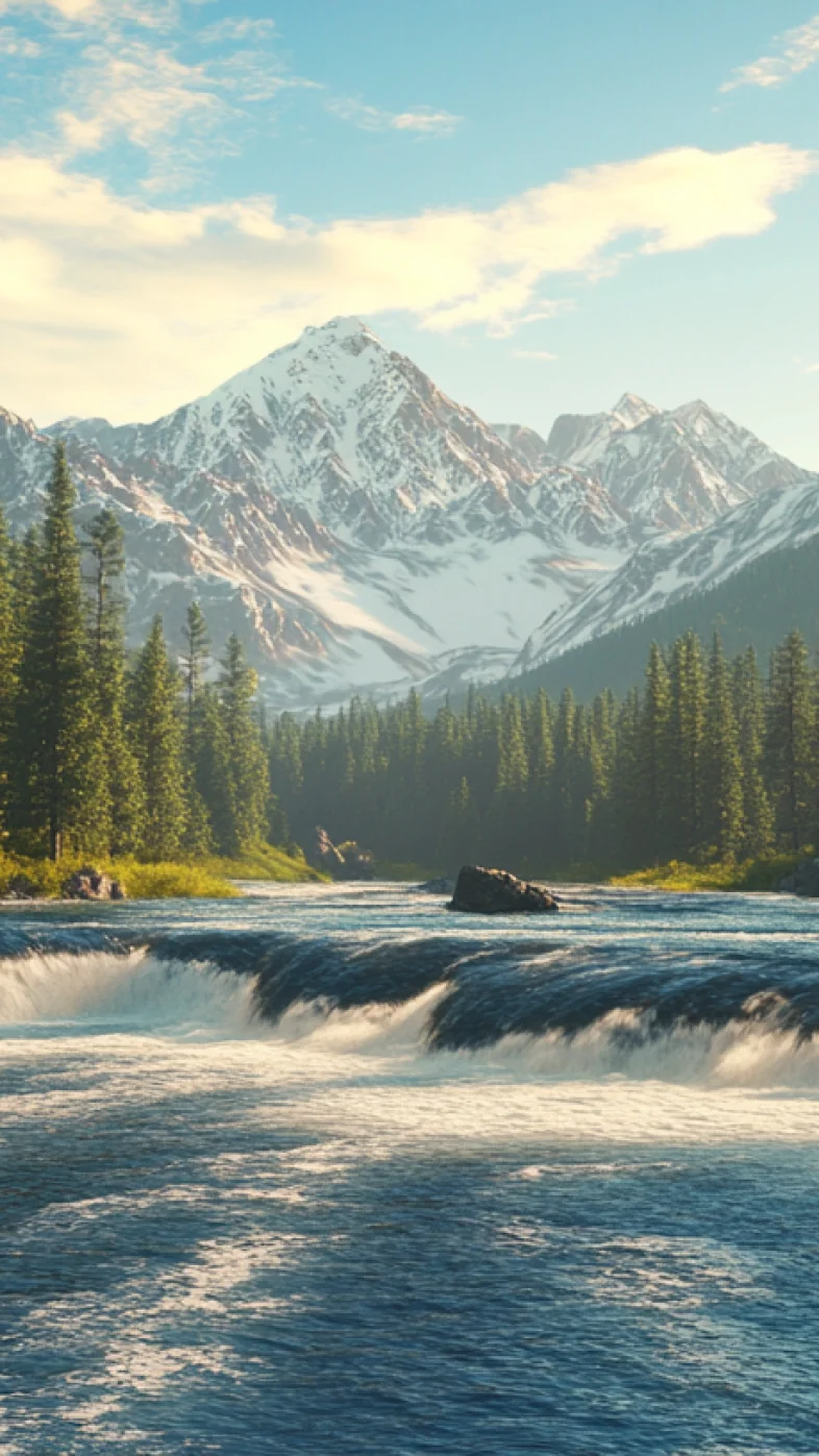 River Rapids Surrounded wallpaper
