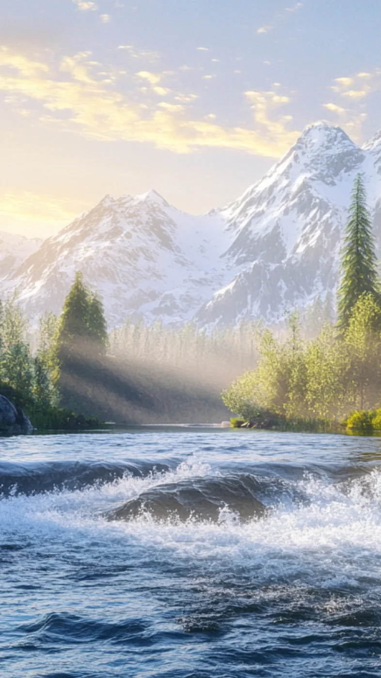 River Rapids Surrounded wallpaper