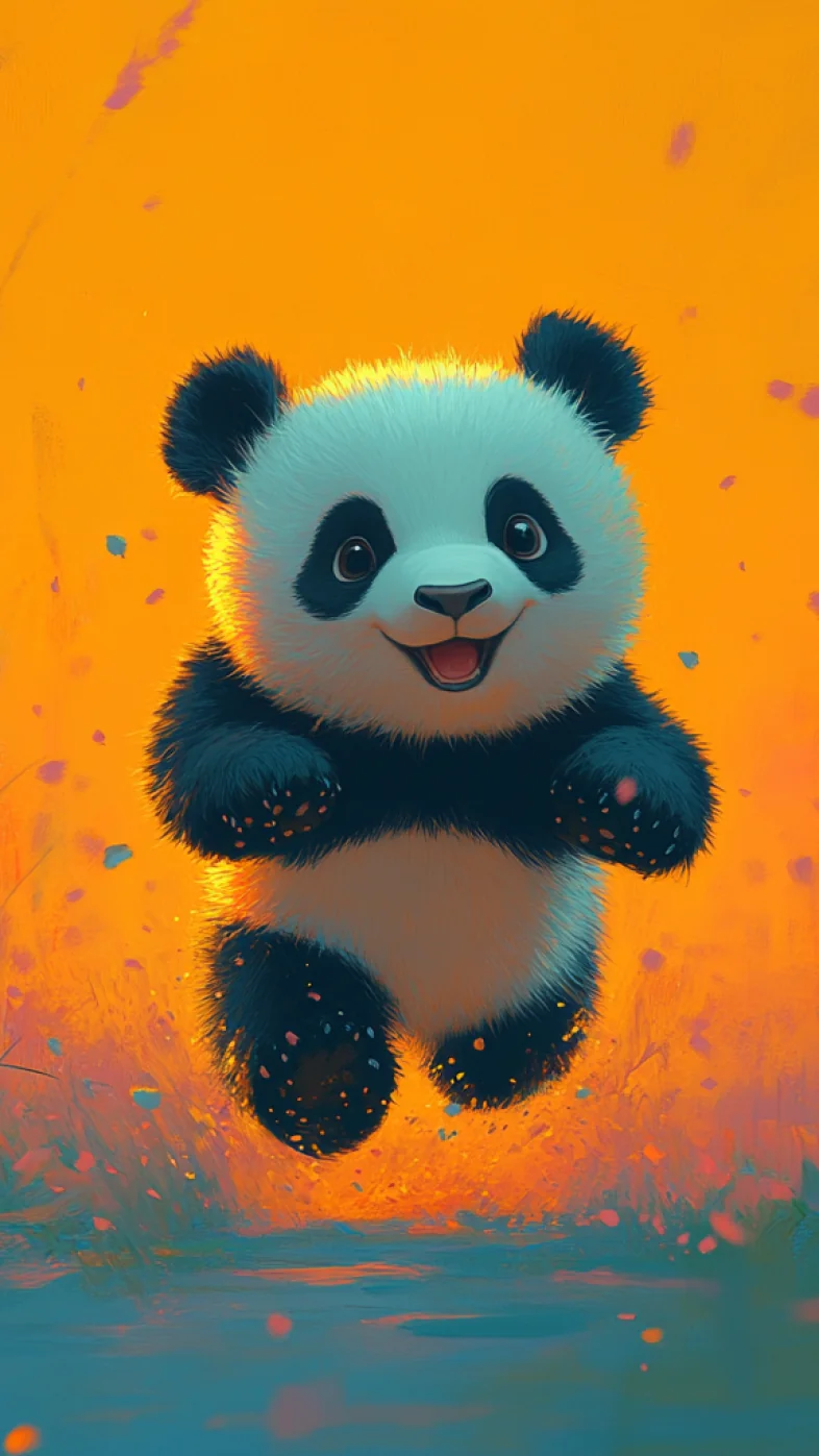 Running Panda wallpaper