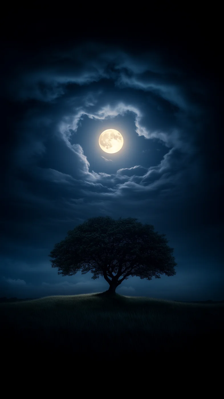 The night clouds the moon wallpaper