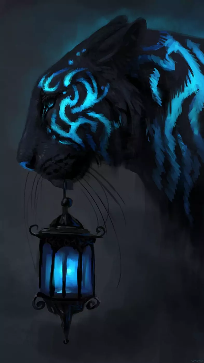 Tiger lamp wallpaper