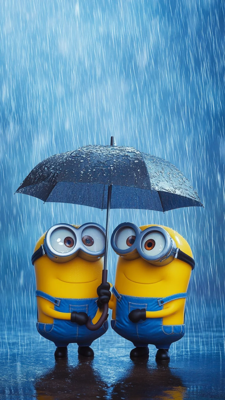 Two cute Minions cartoon wallpaper