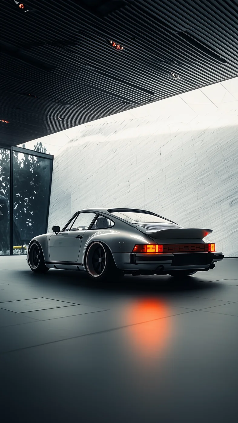 White Metallic Porsche 964 wallpaper
