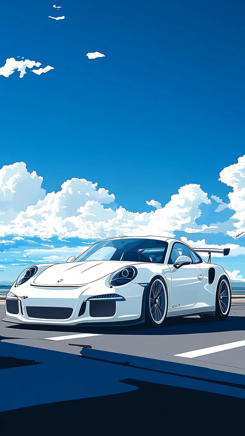 White Porsche GT3 car wallpaper