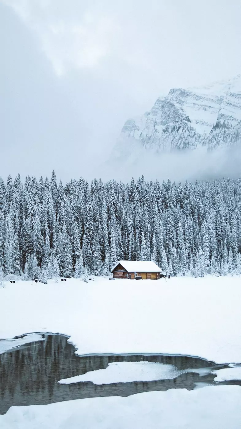 Winter house wallpaper