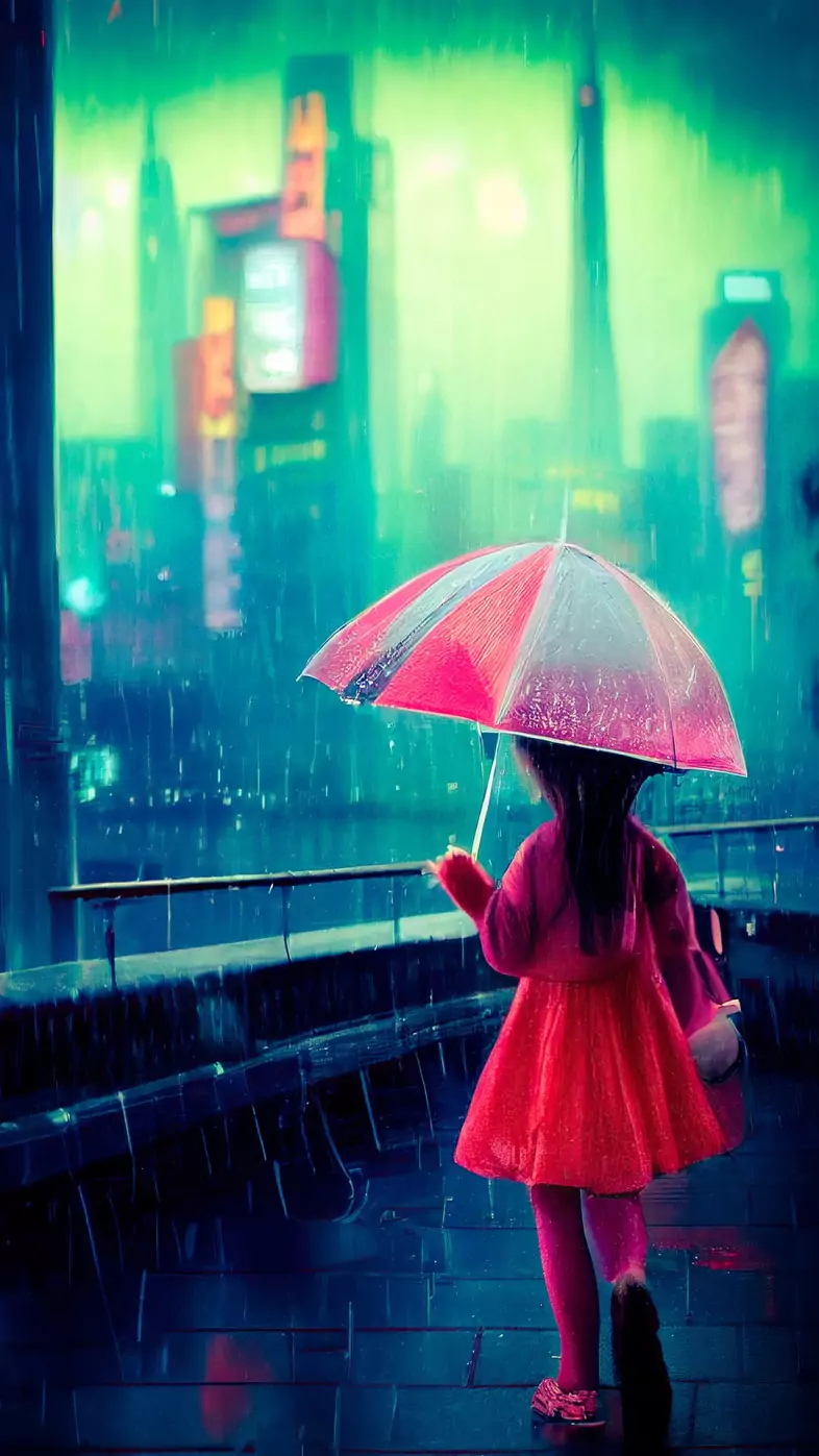 a dream of neon rain wallpaper
