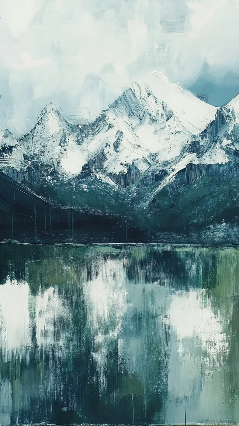 abstract painting of mountain wallpaper