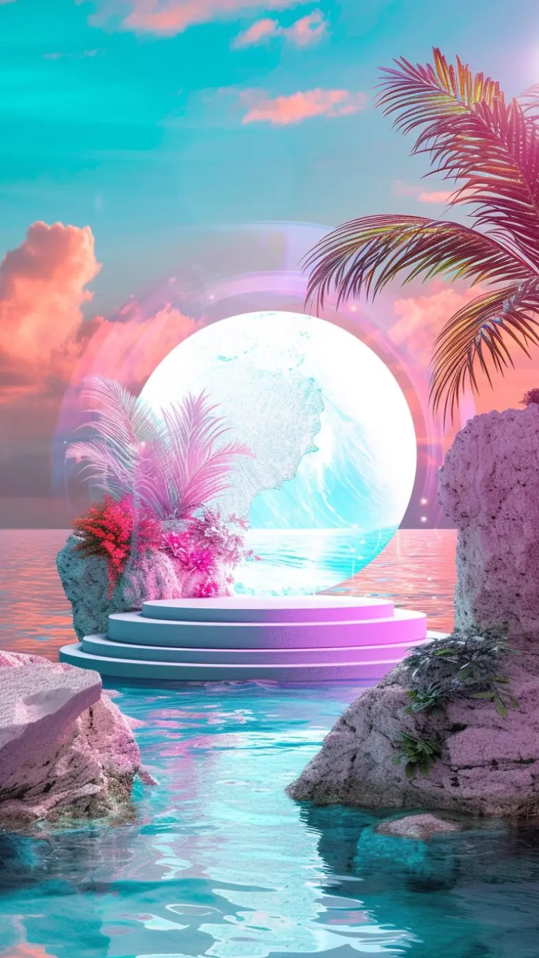 aesthetic  ocean bright colors wallpaper