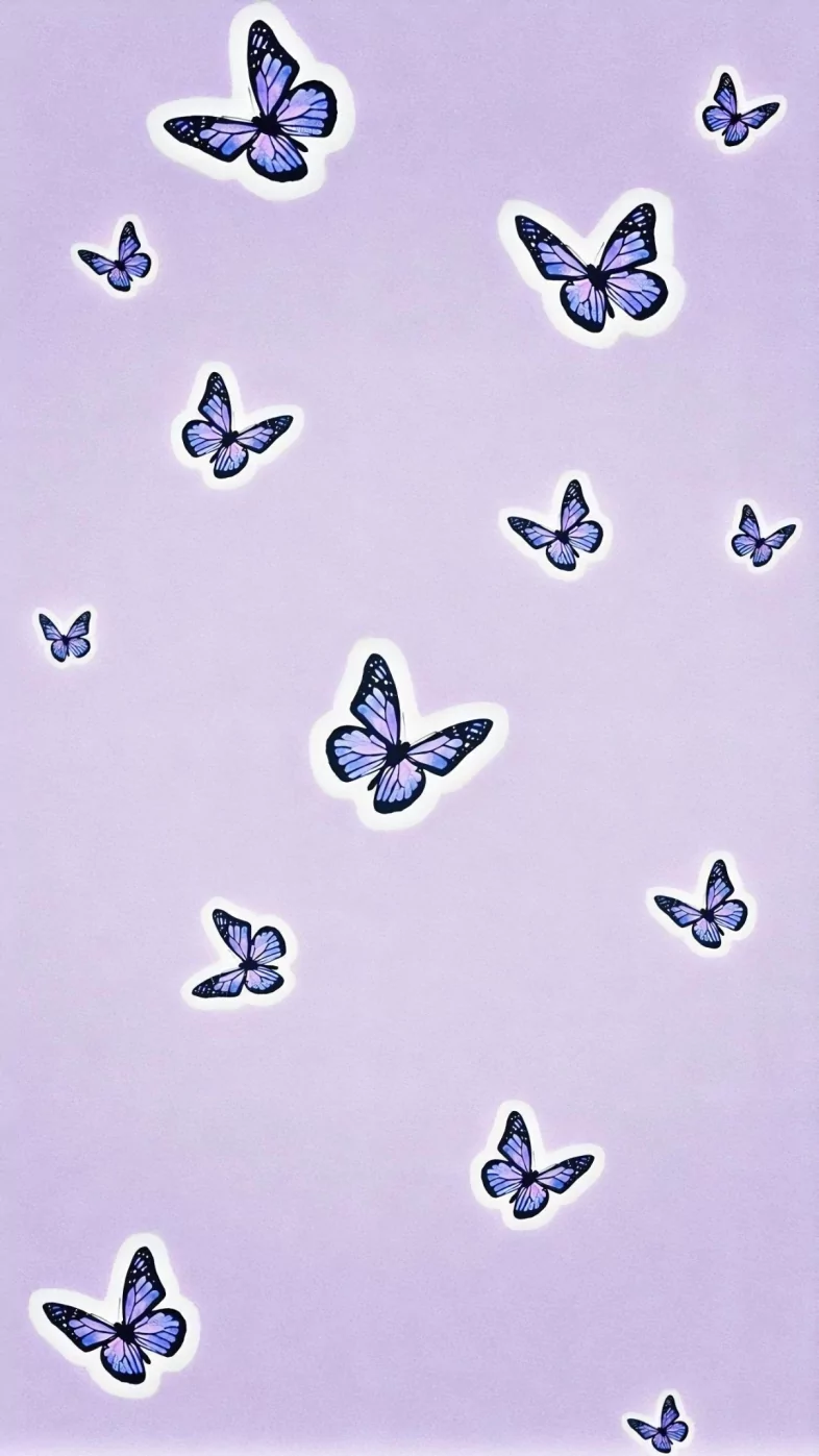 aesthetic purple butterfly  wallpaper