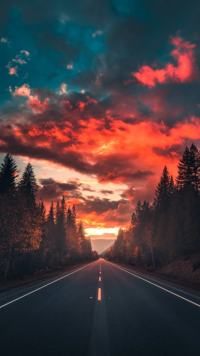 aesthetic road landscape wallpaper